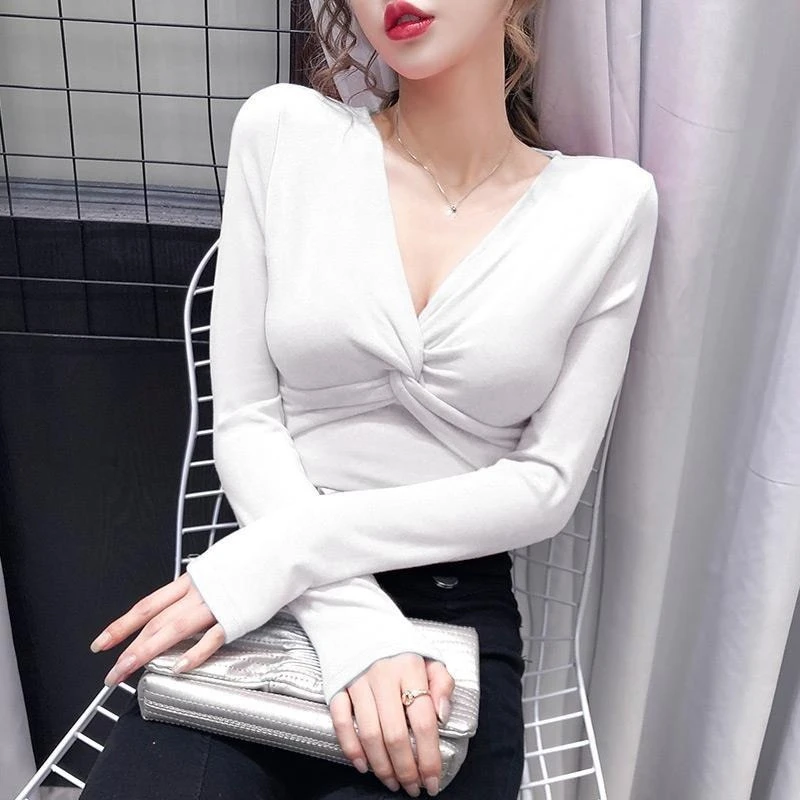 Women Classic V Neck Long Sleeve T Shirt Solid Color Ribbed Knit Top Spring Autumn Minimalist Casual Wear
Women Classic V Neck Long Sleeve T Shirt Solid Color Ribbed Knit Top Spring Autumn Minimalist Casual Wear