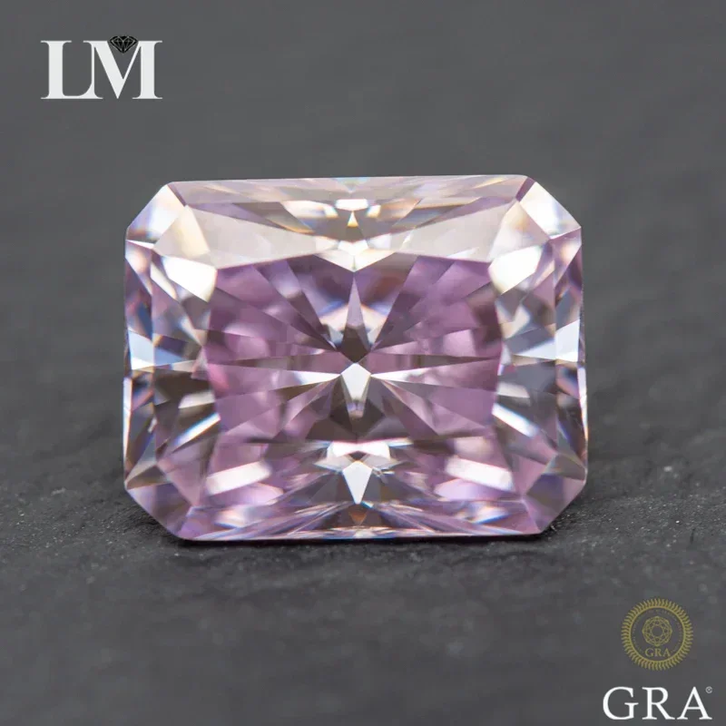 Moissanite Stone Radiant Cut Light Purple Color Lab Grown Diamond DIY Ring Necklace Earrings Main Materials with GRA Certificate
Moissanite Stone Radiant Cut Light Purple Color Lab Grown Diamond DIY Ring Necklace Earrings Main Materials with GRA Certificate