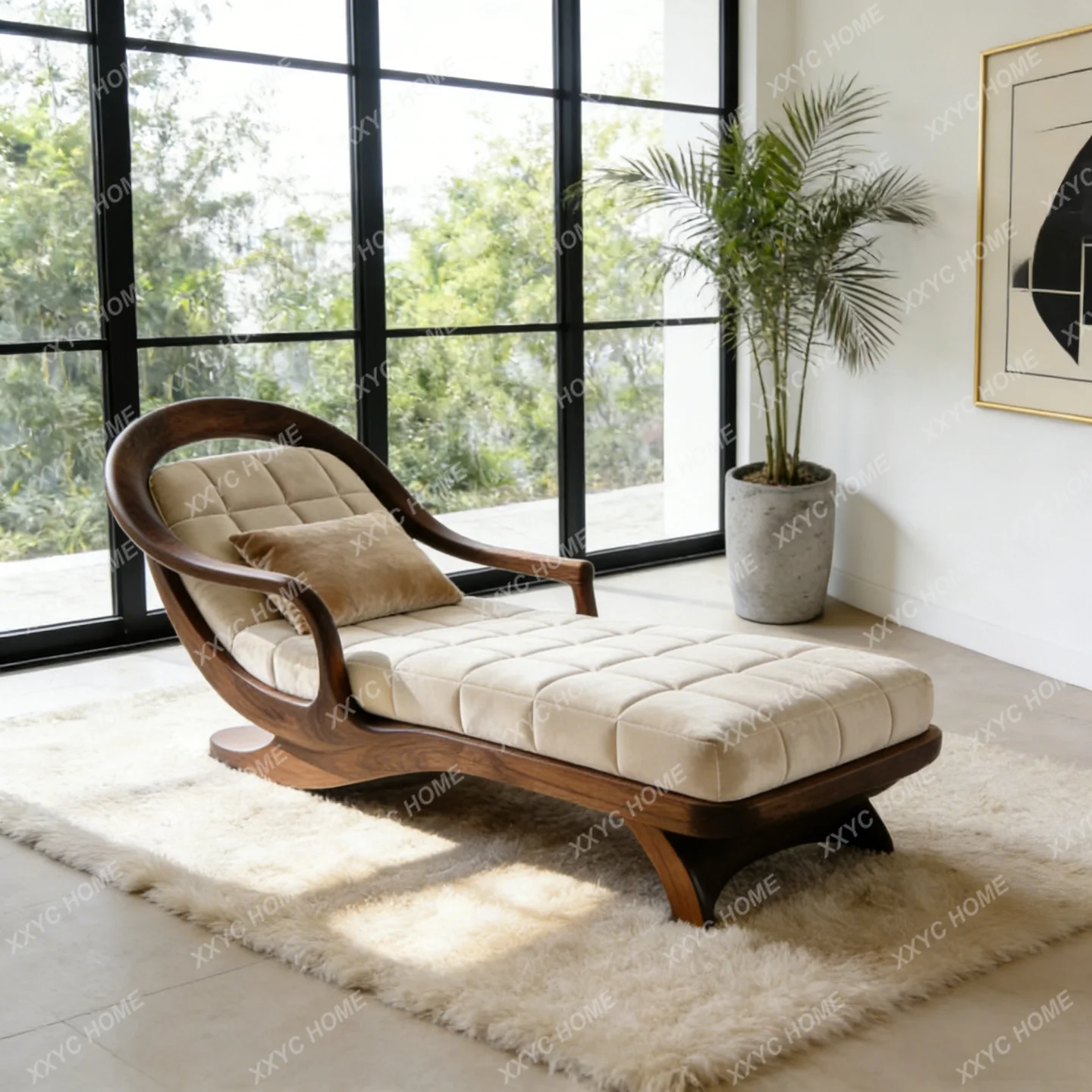 New chinoiserie ebony wood chaise chair customized recliner rest lazy single sofa
New chinoiserie ebony wood chaise chair customized recliner rest lazy single sofa