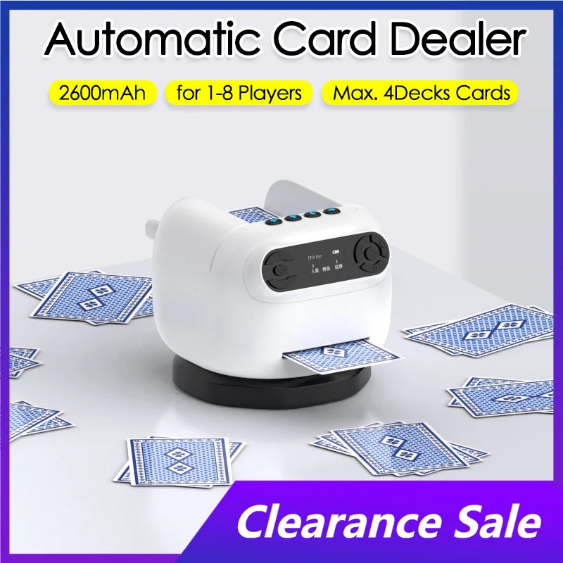 Automatic Cards Dealing Machine 360° Rotating Cards Distribution Tool 2600mAh Electeric Dealing Poker Device for Home Party Game
Automatic Cards Dealing Machine 360° Rotating Cards Distribution Tool 2600mAh Electeric Dealing Poker Device for Home Party Game