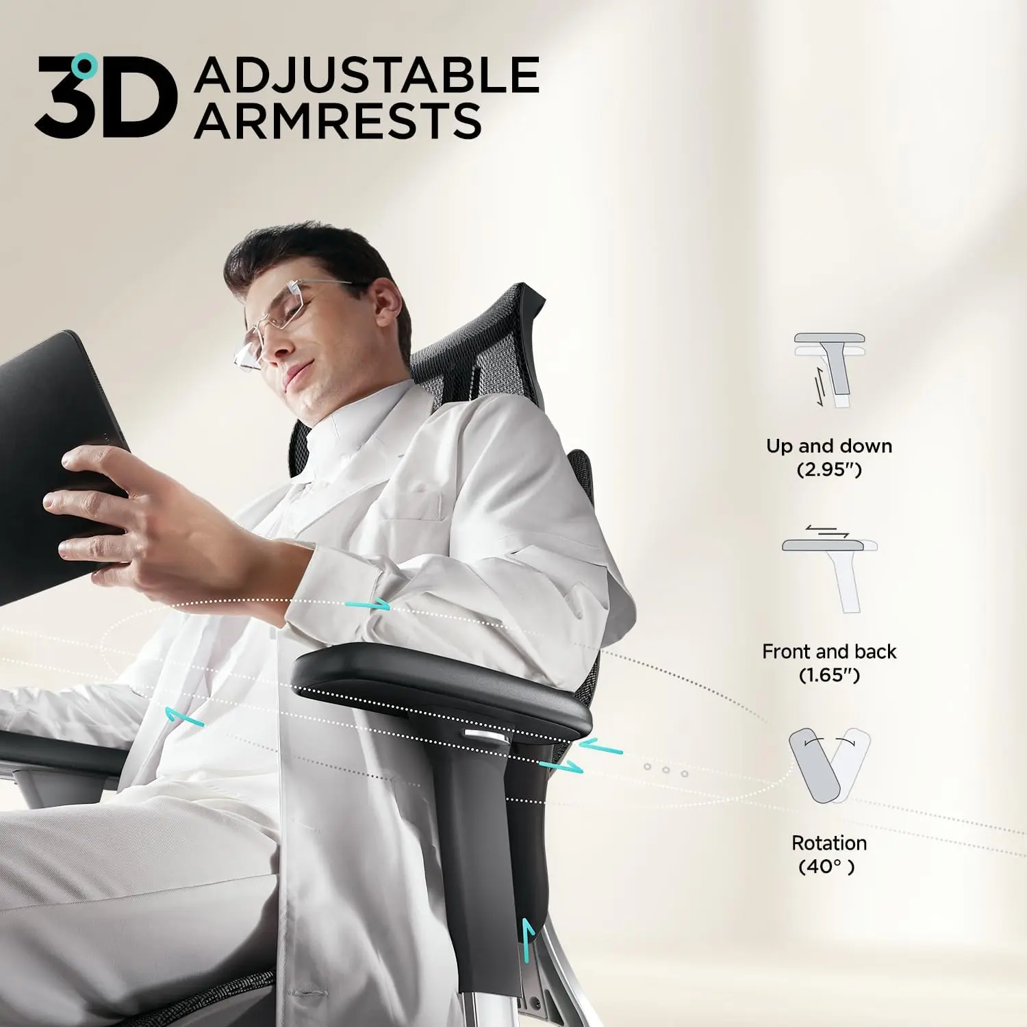 Ergonomic Office Chair with Dynamic Lumbar Support, Adjustable Headrest and Armrests, Swivel Design, Black
Ergonomic Office Chair with Dynamic Lumbar Support, Adjustable Headrest and Armrests, Swivel Design, Black