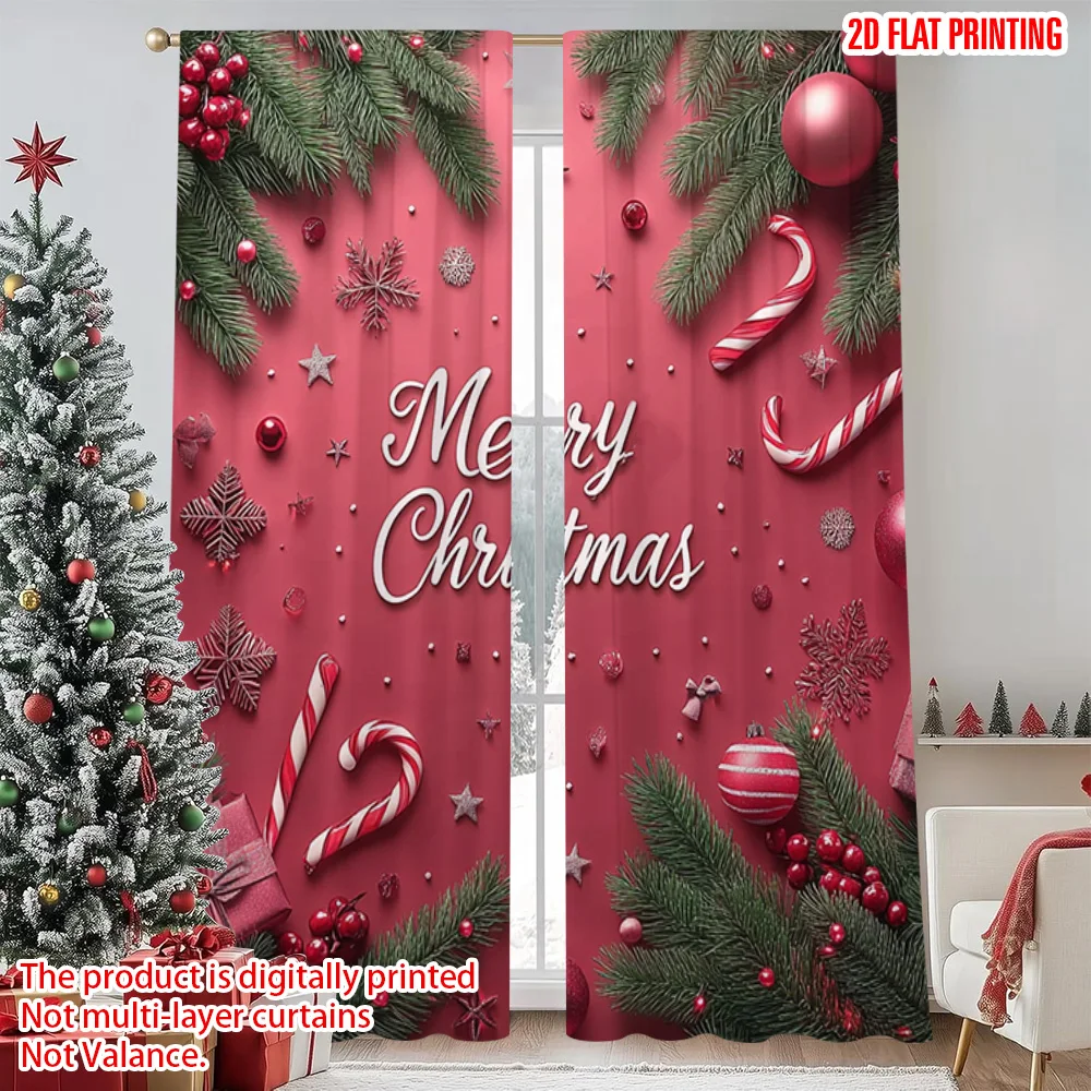 2pcs 2D flat printing Christmas Curtain Christmas candy cane Versatile Polyester Fabric Without Electricity Festive Holiday for
2pcs 2D flat printing Christmas Curtain Christmas candy cane Versatile Polyester Fabric Without Electricity Festive Holiday for