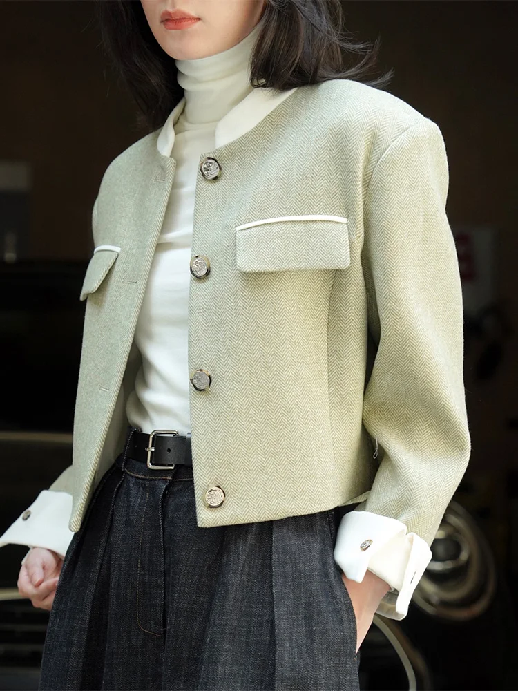 2024 Autumn Winter Women Vintage Wool Warm Coat Ladies Korean Streetwear Stand Collar Long Sleeve Cropped Tops Tweed Jackets
2024 Autumn Winter Women Vintage Wool Warm Coat Ladies Korean Streetwear Stand Collar Long Sleeve Cropped Tops Tweed Jackets