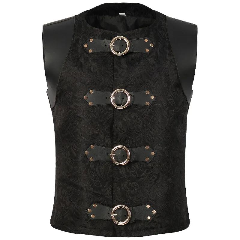 Men Suit Gilet Homme Black Belt Buckle & Lace Up Sleeveless Waistcoat Jacket Victorian Gothic Vintage Corset Vest Steampunk Vest
Men Suit Gilet Homme Black Belt Buckle & Lace Up Sleeveless Waistcoat Jacket Victorian Gothic Vintage Corset Vest Steampunk Vest