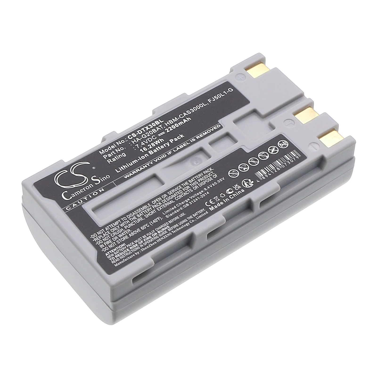 Li-ion Barcode Scanner Battery for Hioki, 7.4V, 2200mAh, Compatible Models: DT-X30, DT-X30GR-30C, IT-9000
Li-ion Barcode Scanner Battery for Hioki, 7.4V, 2200mAh, Compatible Models: DT-X30, DT-X30GR-30C, IT-9000