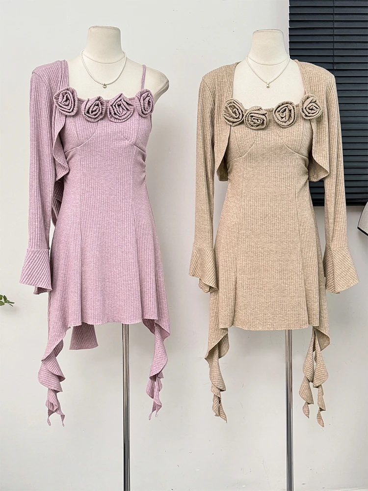 Fall Winter Knitted Skirts Sets For Women Korean Sweet Floral Straped Vest+long Sleeve Knitting Cardigans+long Skirts Sets 2024
Fall Winter Knitted Skirts Sets For Women Korean Sweet Floral Straped Vest+long Sleeve Knitting Cardigans+long Skirts Sets 2024