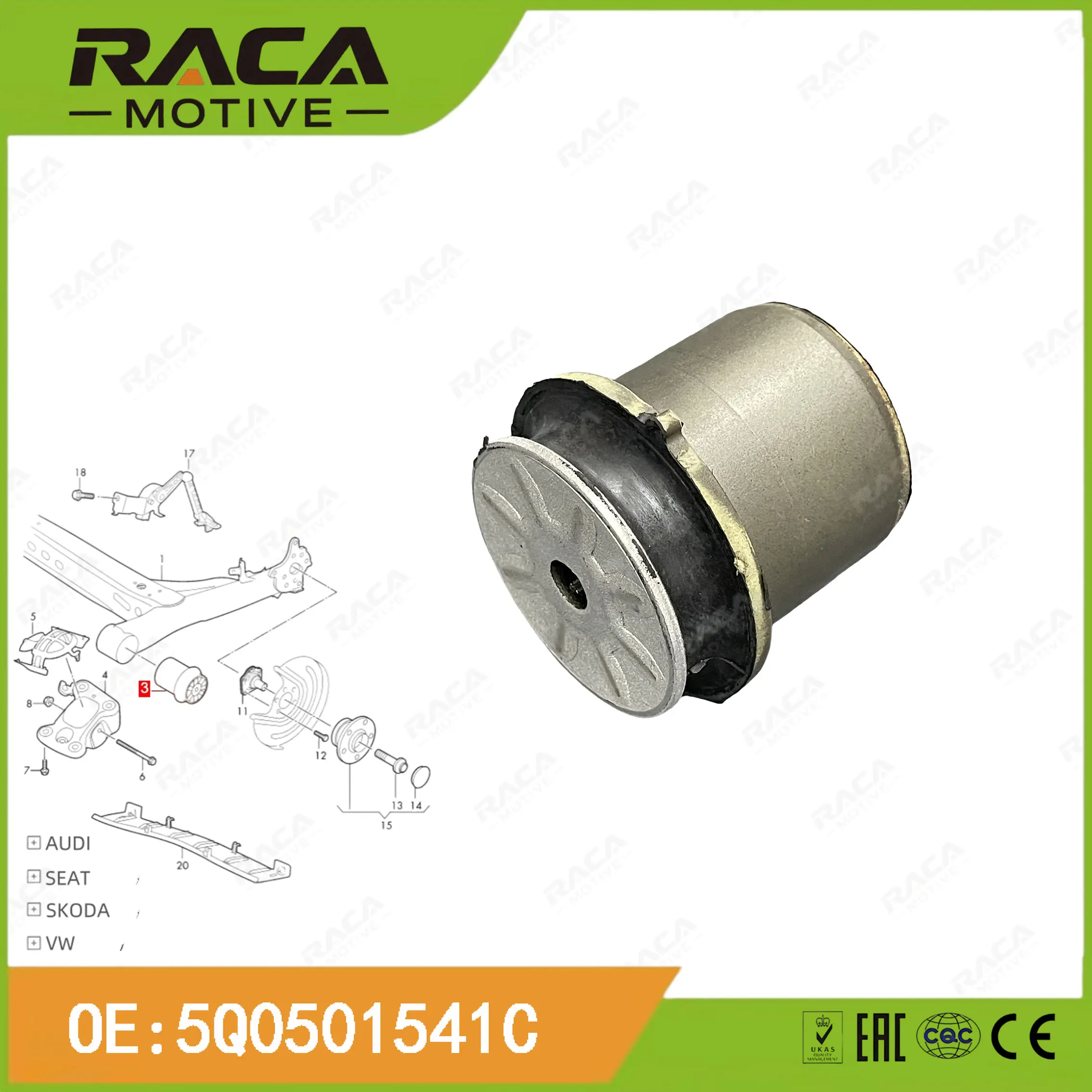 Rear Axle Bushing Rubber-Metal Support Bridge Bracket Suitable for Audi A1 A3 Q2 Volkswagen Jetta Golf Nivus Polo T-Cross T-Roc Taigo Taigun Taos Seat Skoda 5Q0501541C
Rear Axle Bushing Rubber-Metal Support Bridge Bracket Suitable for Audi A1 A3 Q2 Volkswagen Jetta Golf Nivus Polo T-Cross T-Roc Taigo Taigun Taos Seat Skoda 5Q0501541C