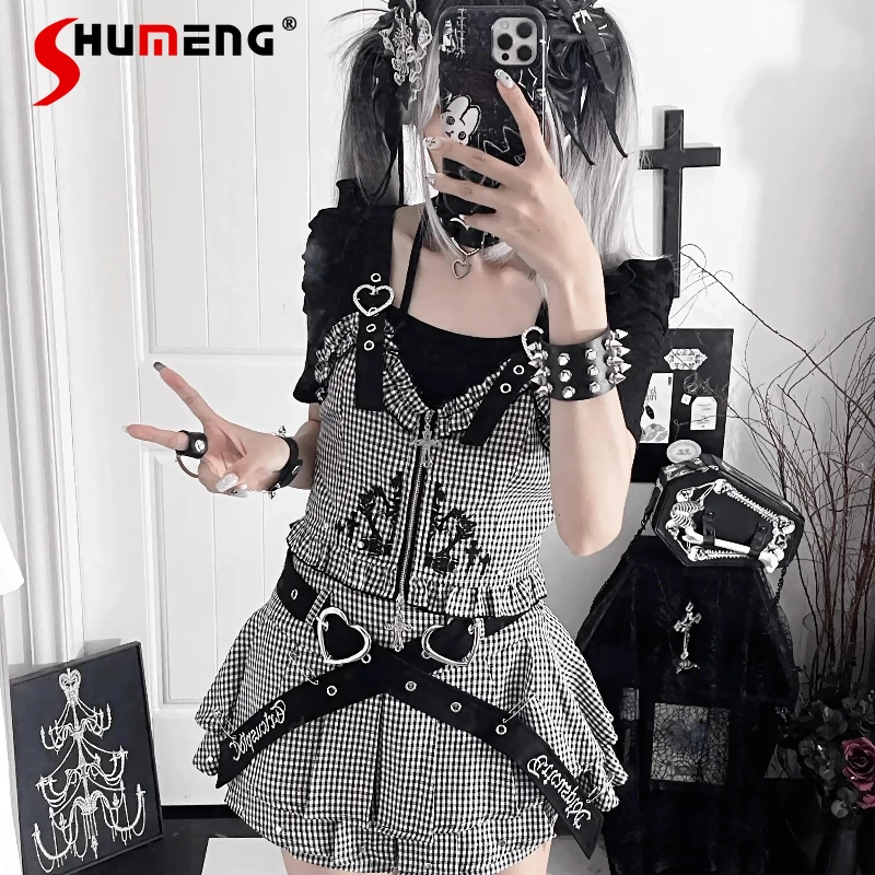 Original Subculture Dark Plaid Skirt Set Summer New Girl's Sweet Cool Slim Fit Zipper Vest Knitted Top Shorts Skirt 3-Piece Set
Original Subculture Dark Plaid Skirt Set Summer New Girl's Sweet Cool Slim Fit Zipper Vest Knitted Top Shorts Skirt 3-Piece Set