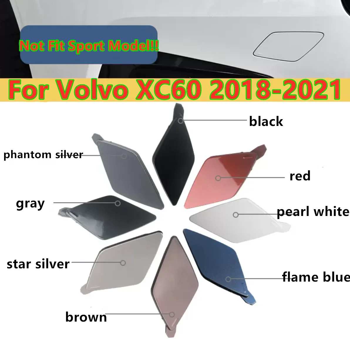 Car Front Bumper Tow Hook Eye Cover Trim Cap Replace for Volvo XC60 2018-2021
Car Front Bumper Tow Hook Eye Cover Trim Cap Replace for Volvo XC60 2018-2021