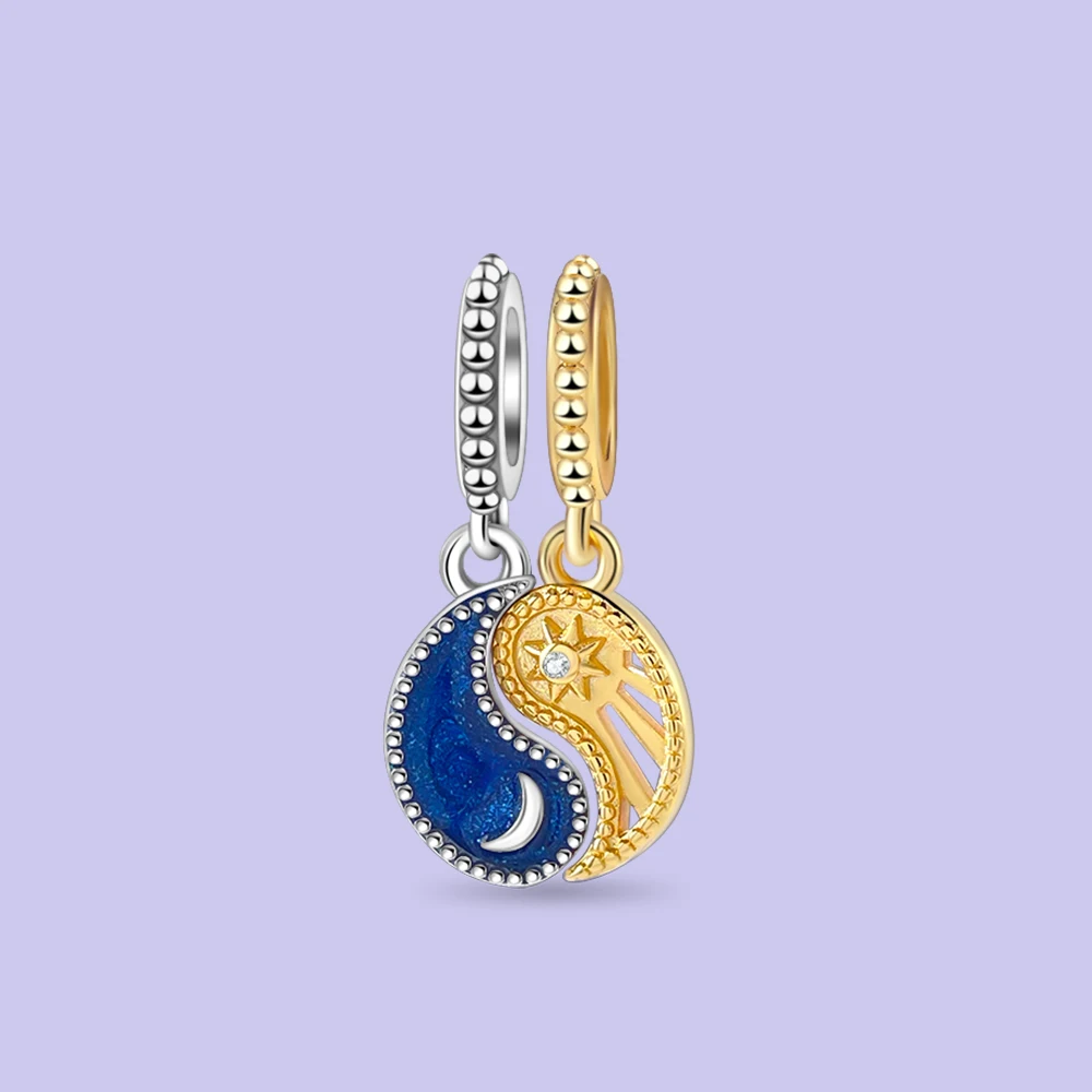 Pendant Charm Bead 925 Sterling Silver Gold Blue Tai Chi Beads Fit Original Bracelet for Jewelry Making Valentine's Day gift
Pendant Charm Bead 925 Sterling Silver Gold Blue Tai Chi Beads Fit Original Bracelet for Jewelry Making Valentine's Day gift