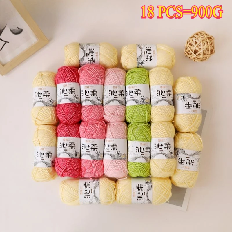 18PCS 900g Sweater Knitting Yarn Baby Plush Yarn For DIY Craft Hat Baby Wool Hand Knitting Thread New Milk Cotton Crochet Yarn
18PCS 900g Sweater Knitting Yarn Baby Plush Yarn For DIY Craft Hat Baby Wool Hand Knitting Thread New Milk Cotton Crochet Yarn