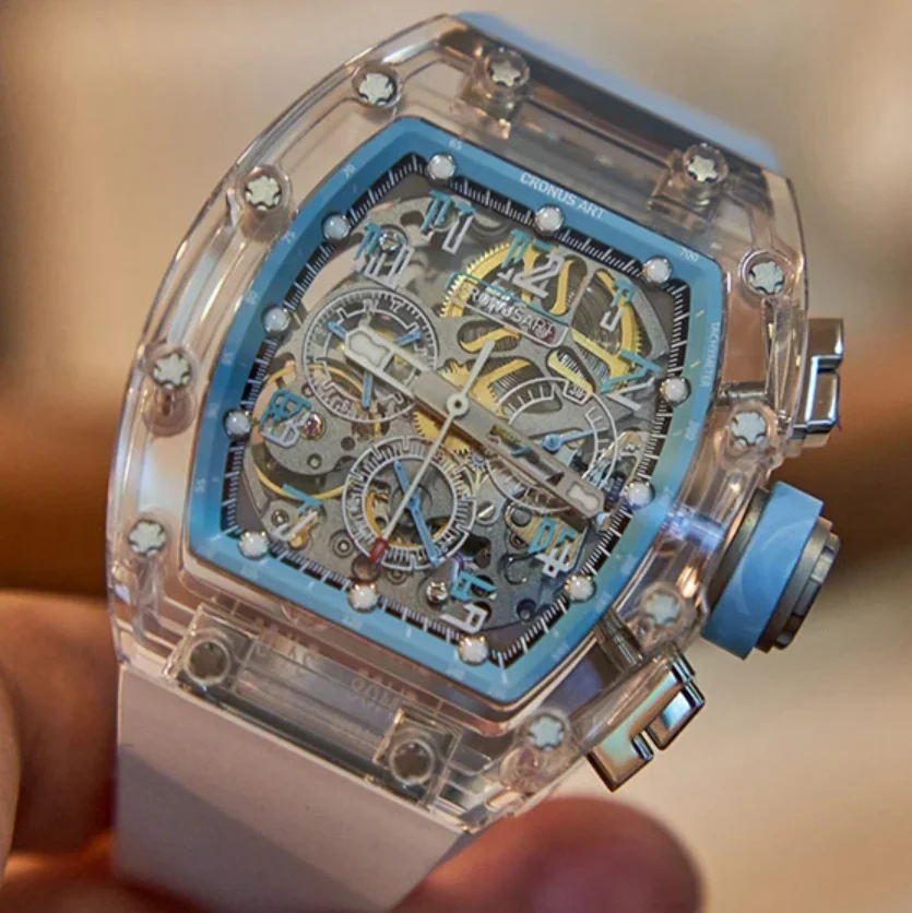 CRONUSART Men Chronograph Watch 50mm Tonneau Automatic Mechanical Wristwatch Sapphire Case Luminous FKM Fluororubber Strap
CRONUSART Men Chronograph Watch 50mm Tonneau Automatic Mechanical Wristwatch Sapphire Case Luminous FKM Fluororubber Strap