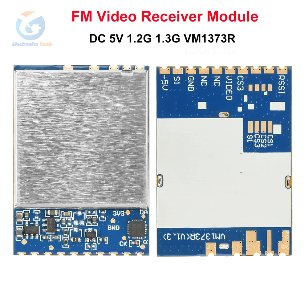 FM Video Receiver Module DC 5V 1.2G 1.3G VM1373R Wireless FPV Mapping Module Analog Wireless Audio Transmission Receiver Module