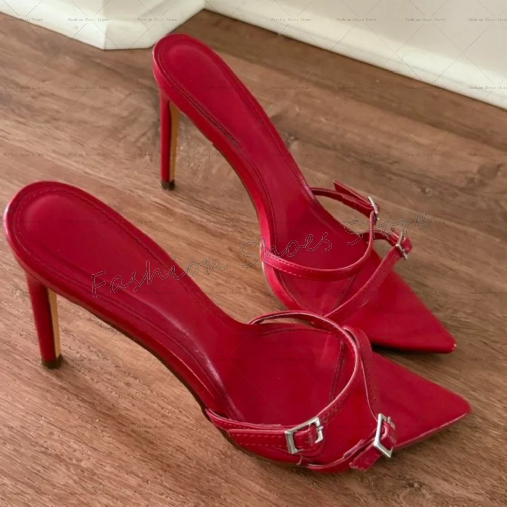 Red Pointed Toe Buckle Decor Slippers Open Toe Women Shoes Stilettos High Heels Party Banquet Dating 2025 Zapatos Para Mujere
Red Pointed Toe Buckle Decor Slippers Open Toe Women Shoes Stilettos High Heels Party Banquet Dating 2025 Zapatos Para Mujere