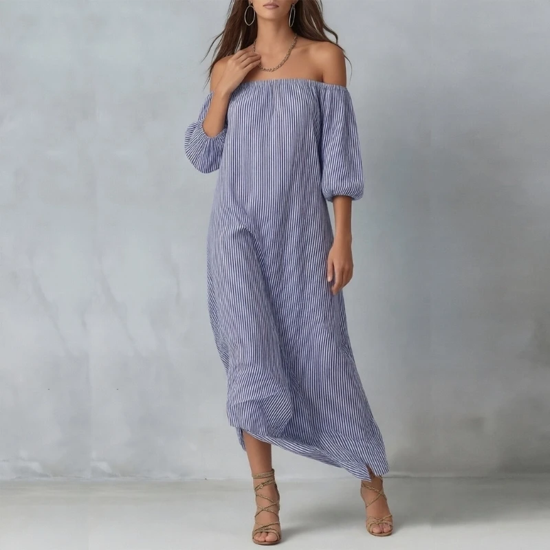 DXAE Women Bohemian Off Shoulder Print Hollow Pocket Loose Maxi Dress
DXAE Women Bohemian Off Shoulder Print Hollow Pocket Loose Maxi Dress