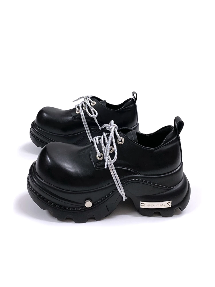 Fall Winter round Toe Dad Shoes Women's Heightening Black College Style Knot Design Thick Bottom Single Shoes Casual High Heel
Fall Winter round Toe Dad Shoes Women's Heightening Black College Style Knot Design Thick Bottom Single Shoes Casual High Heel