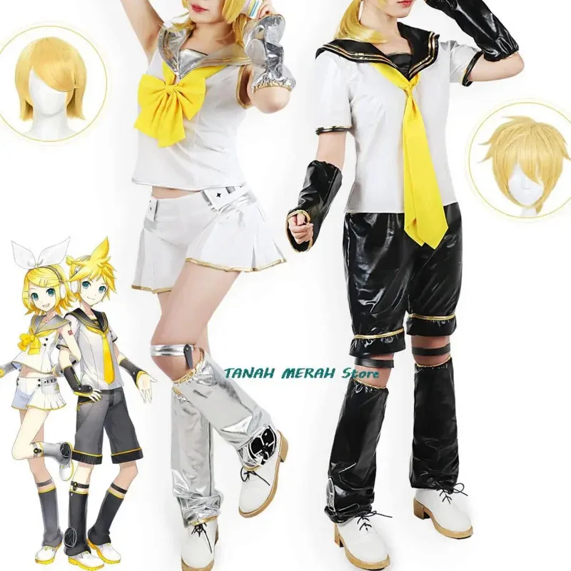 Anime Kcagamine Rin Len Cosplay Costumes Brother Sister Uniform Halloween Party Yellow Wigs Christmas Gifts Tops Pants Clothes
Anime Kcagamine Rin Len Cosplay Costumes Brother Sister Uniform Halloween Party Yellow Wigs Christmas Gifts Tops Pants Clothes