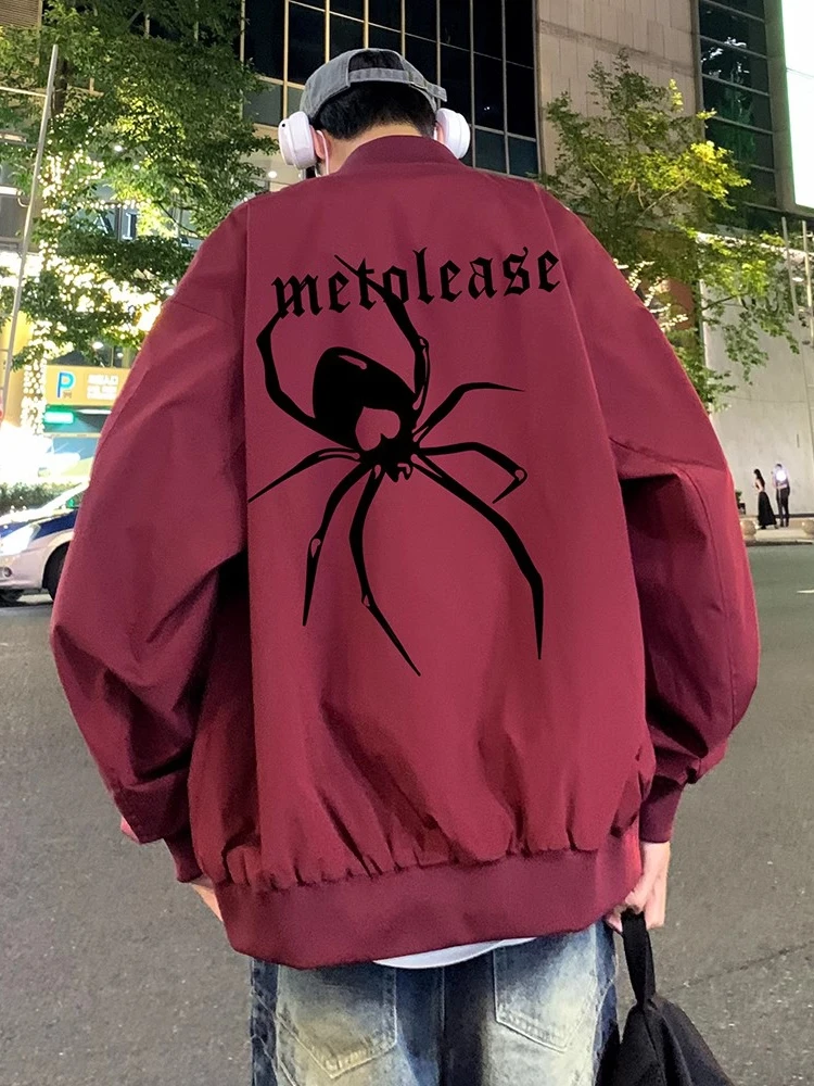 Мужская хлопковая бейсбольная куртка в американском ретро-стиле с принтом паука, цвета красного вина, для пар, модная рабочая куртка-пилот, приталенный крой
Мужская хлопковая бейсбольная куртка в американском ретро-стиле с принтом паука, цвета красного вина, для пар, модная рабочая куртка-пилот, приталенный крой