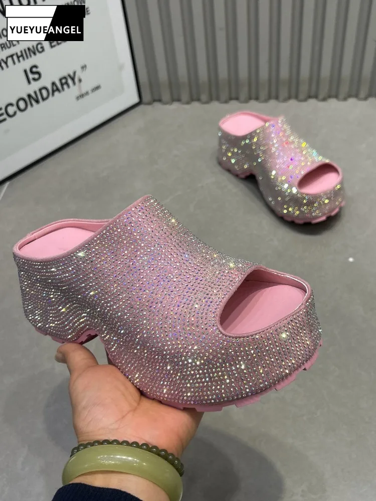 Summer Hot Sale Women Daily Diamond Shiny Open Toe Slippers Thick Soled Slip-on Slides Shoes Casual Height Increasing Footwear
Summer Hot Sale Women Daily Diamond Shiny Open Toe Slippers Thick Soled Slip-on Slides Shoes Casual Height Increasing Footwear