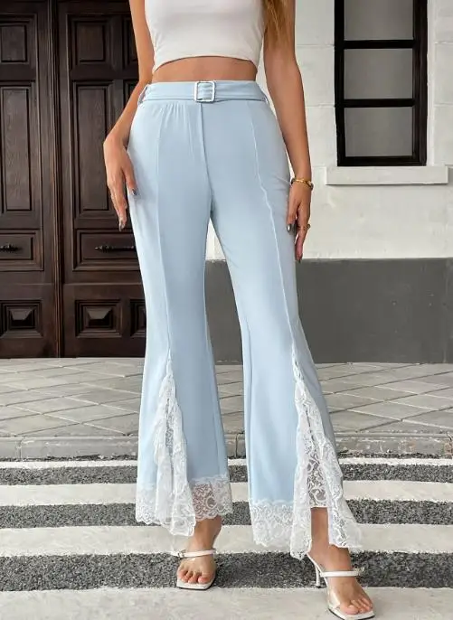 2025 Summer New Women's Casual Elegant Waist High Waist Lace Solid Color Bellbottom Pants
2025 Summer New Women's Casual Elegant Waist High Waist Lace Solid Color Bellbottom Pants