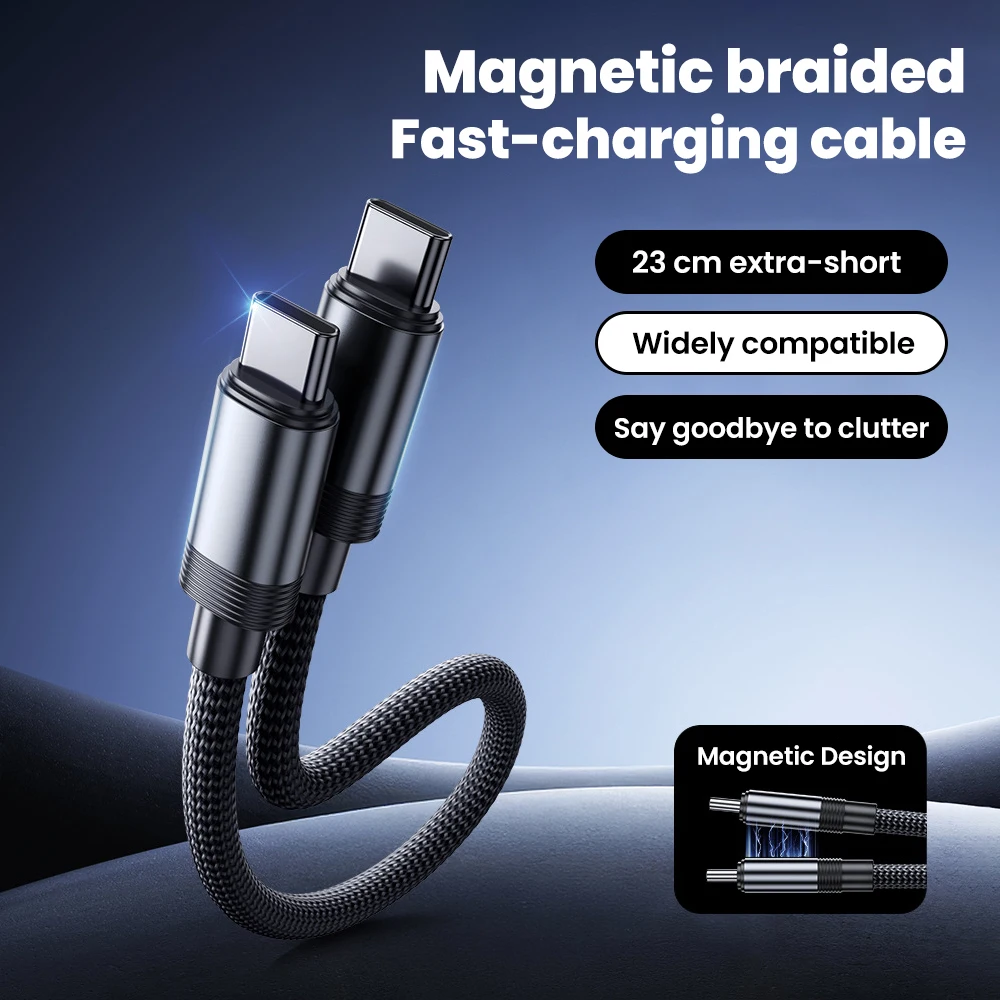 PD60w Magnetic Short Cable 23cm Type-C to Type-C Fast Charging Data Wire For iPhone 15-17series Xiaomi Huawei Samsung Cellphones
PD60w Magnetic Short Cable 23cm Type-C to Type-C Fast Charging Data Wire For iPhone 15-17series Xiaomi Huawei Samsung Cellphones