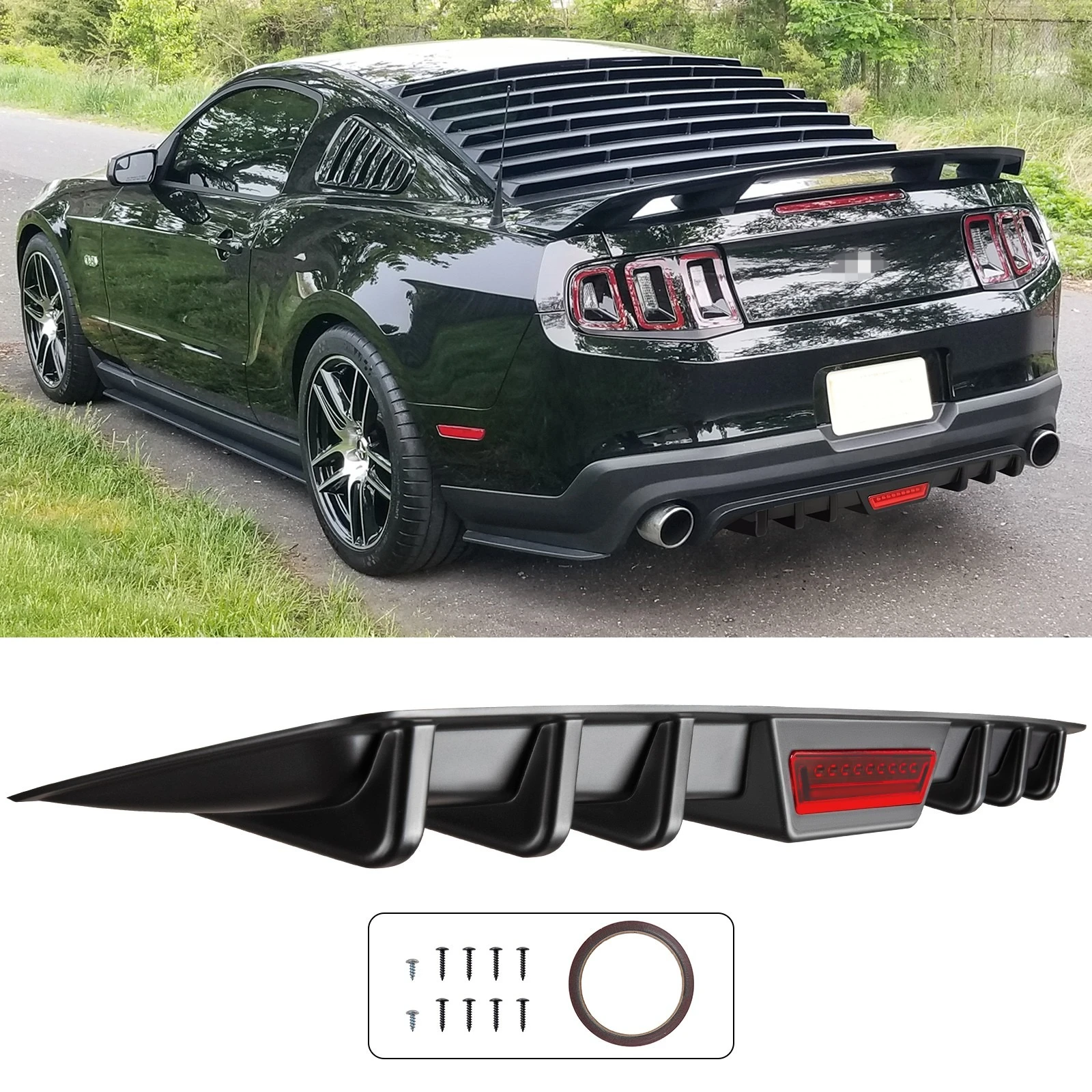For Ford Mustang GT Car Black Rear Lip Bumper Diffuser Shark Fins Wing Spoiler
For Ford Mustang GT Car Black Rear Lip Bumper Diffuser Shark Fins Wing Spoiler