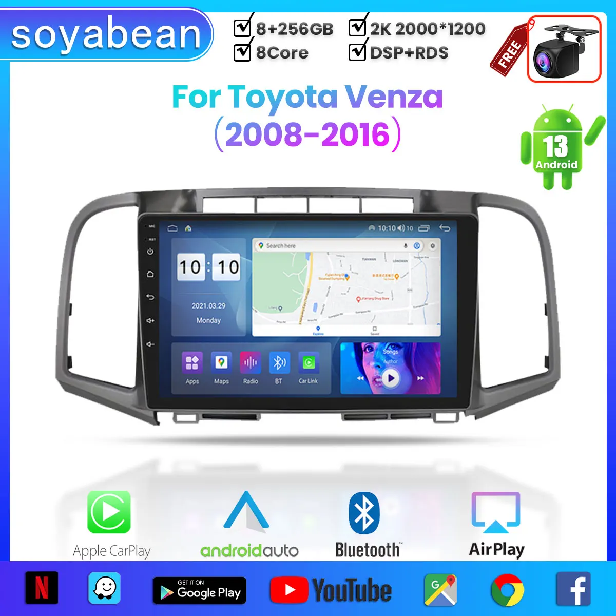 Android 13 Car Radio for Toyota Venza 2008-2016, 9inch 2K Multimedia Player with 4G Car Carplay & 2Din GPS Navigation.
Android 13 Car Radio for Toyota Venza 2008-2016, 9inch 2K Multimedia Player with 4G Car Carplay & 2Din GPS Navigation.