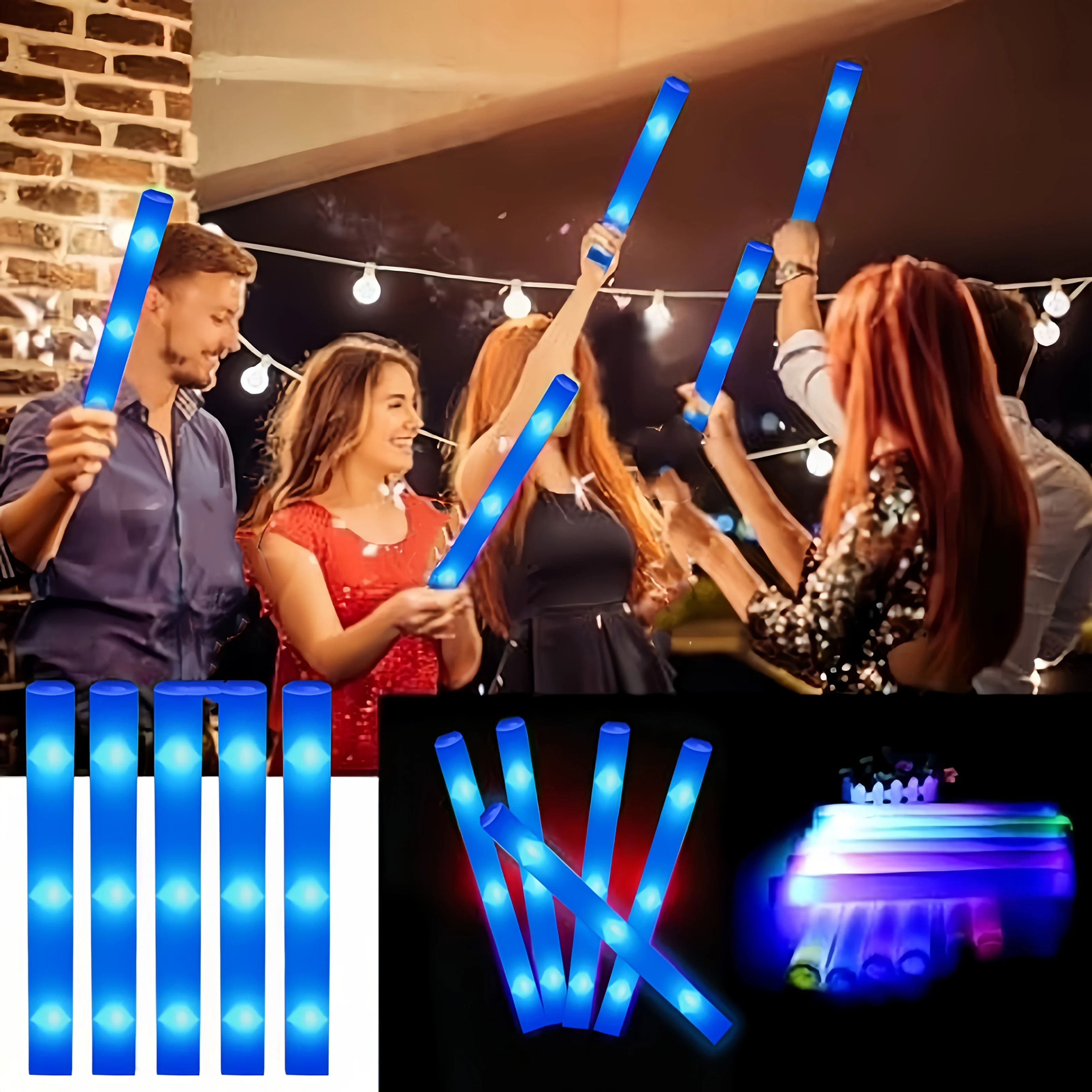 49pcs Blue 3-LED Foam Glow Sticks with 3 Modes - Battery-Powered Flashing Light Sticks for Parties, Weddings, Birthdays, Christm
49pcs Blue 3-LED Foam Glow Sticks with 3 Modes - Battery-Powered Flashing Light Sticks for Parties, Weddings, Birthdays, Christm