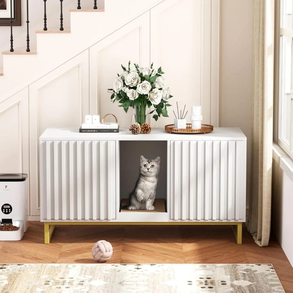 Double Litter Box Enclosure,Modern Cat Litter Box Enclosure for 2 Cats, Hidden Litter Box with Cat Scratch Pad
Double Litter Box Enclosure,Modern Cat Litter Box Enclosure for 2 Cats, Hidden Litter Box with Cat Scratch Pad