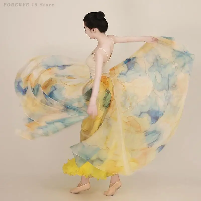 Yellow Chiffon Classical Dance Costume Women Ballet Belly Dancer Practice Wear Large Swing Skirt Female Party Long Dresses
Yellow Chiffon Classical Dance Costume Women Ballet Belly Dancer Practice Wear Large Swing Skirt Female Party Long Dresses