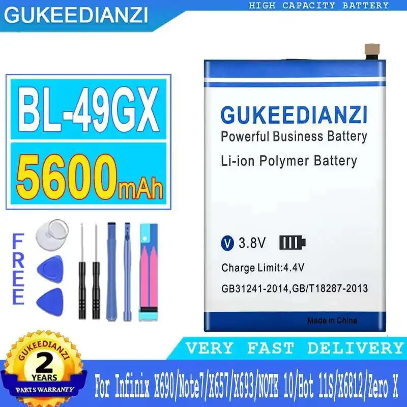 Аккумулятор мобильного телефона BL-49GX 5600 мАч для Infinix X690 Note 7 10 X657 X693 Note7 Note10 Hot 11S X6812 Zero X
Аккумулятор мобильного телефона BL-49GX 5600 мАч для Infinix X690 Note 7 10 X657 X693 Note7 Note10 Hot 11S X6812 Zero X
