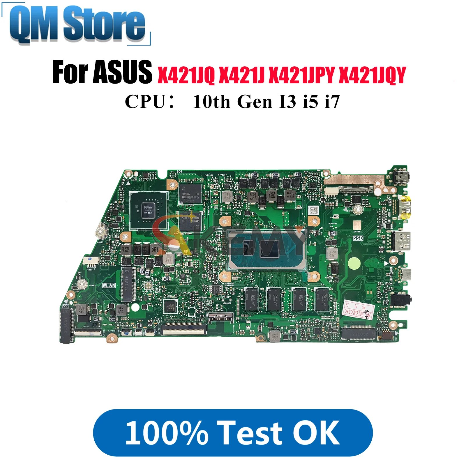 X421JQ Laptop Motherboard For ASUS X421JQY X421JAY S433J X413J R421J V4050J X421J X421JPY I421J Mainboard With 10th Gen I3 i5 i7
X421JQ Laptop Motherboard For ASUS X421JQY X421JAY S433J X413J R421J V4050J X421J X421JPY I421J Mainboard With 10th Gen I3 i5 i7