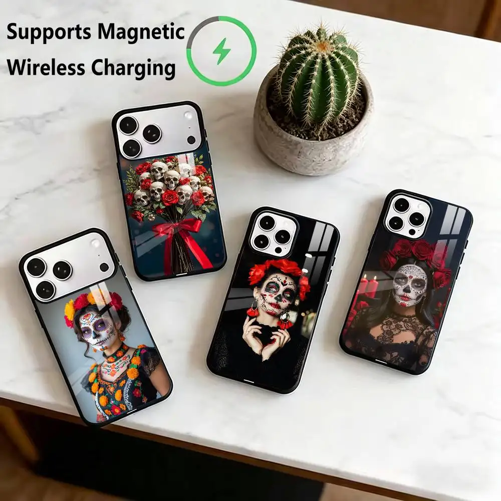 Dead Mexican Catrina Skull Phone Case For iPhone17,16,15,14,13,12,11 Plus,Pro Supports Magnetic Wireless Charging
Dead Mexican Catrina Skull Phone Case For iPhone17,16,15,14,13,12,11 Plus,Pro Supports Magnetic Wireless Charging