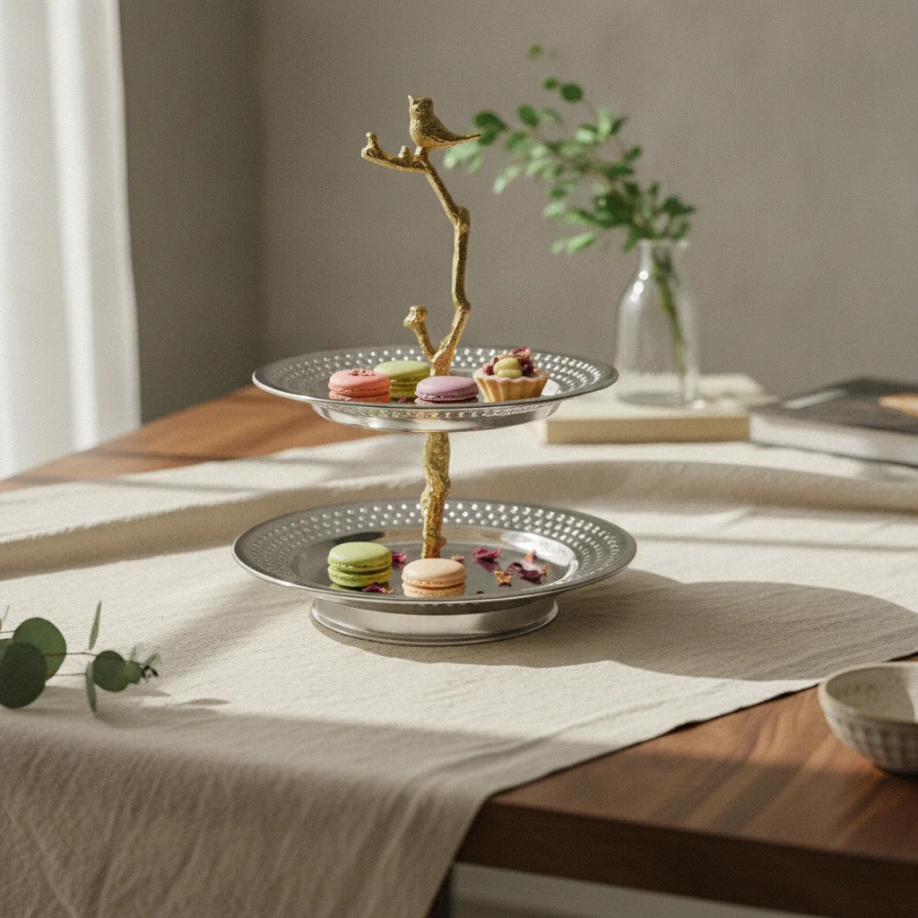 2-Tier Serving Tray Metal Tiered Serving Tray Tiered Fruit Bowl Reflective Pastry Holder Decorative for Hosts, Tea Table
2-Tier Serving Tray Metal Tiered Serving Tray Tiered Fruit Bowl Reflective Pastry Holder Decorative for Hosts, Tea Table