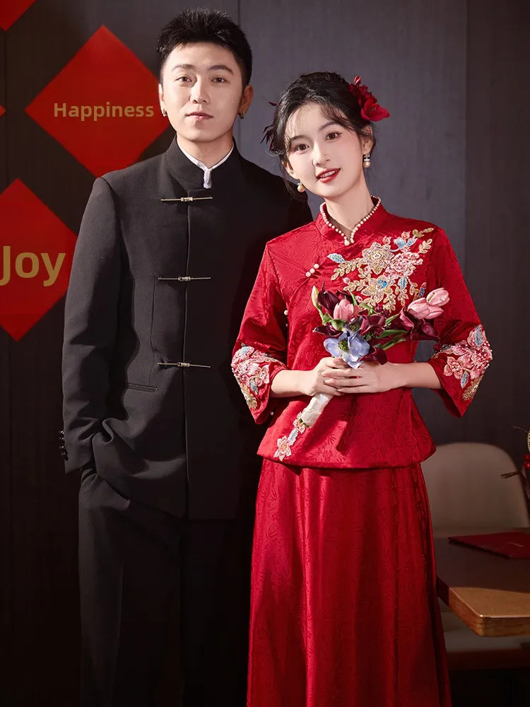 Красное вечернее платье больших размеров в китайском стиле для невест и беременных женщин, с завышенной талией, А-силуэт, с вышивкой
Красное вечернее платье больших размеров в китайском стиле для невест и беременных женщин, с завышенной талией, А-силуэт, с вышивкой