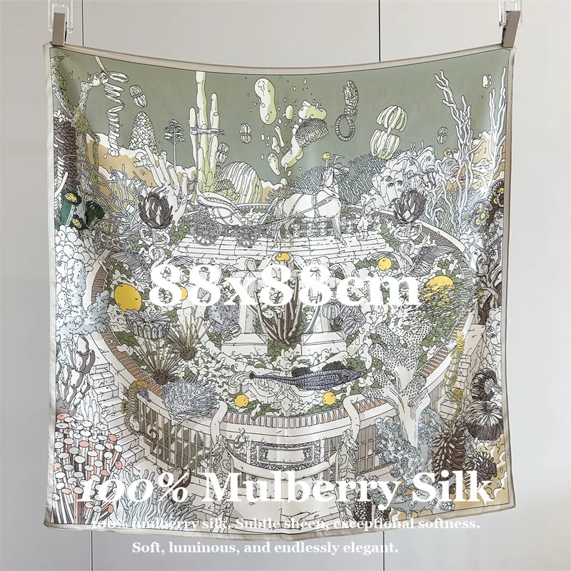 Luxury Designer 100% Mulberry Silk Scarf 88x88cm Large Square Silk Twill Scarf Women Vintage Print Head Scarf Hijab Hair Bandana
Luxury Designer 100% Mulberry Silk Scarf 88x88cm Large Square Silk Twill Scarf Women Vintage Print Head Scarf Hijab Hair Bandana