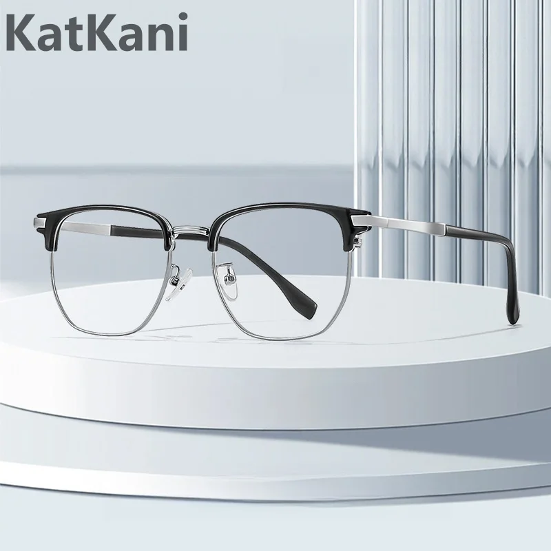 KatKani Minimalist Retro Fashion Metal Half Frame Men's Eyeglass Frame Optical Prescription Glasses 8052-1
KatKani Minimalist Retro Fashion Metal Half Frame Men's Eyeglass Frame Optical Prescription Glasses 8052-1