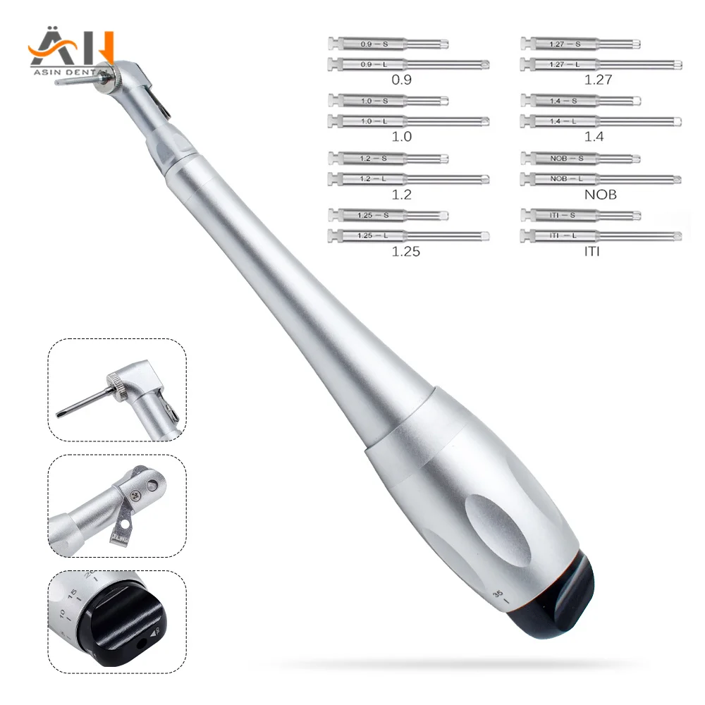 Dental Implant Universal Torque Wrench Handpiece with 16Pcs Screws Latch Head Handpiece
Dental Implant Universal Torque Wrench Handpiece with 16Pcs Screws Latch Head Handpiece