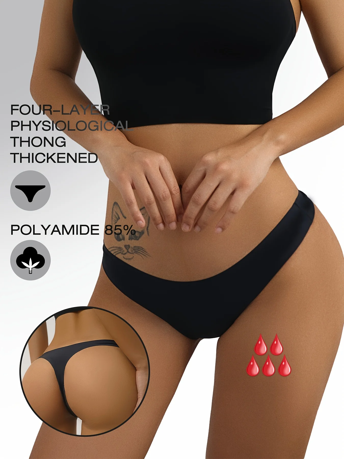 Hot Sale New Design Seamless Low Waist Leak Proof 4 Layer Menstrual Panties Washable Light Flow Period Panties For Women Thong
Hot Sale New Design Seamless Low Waist Leak Proof 4 Layer Menstrual Panties Washable Light Flow Period Panties For Women Thong