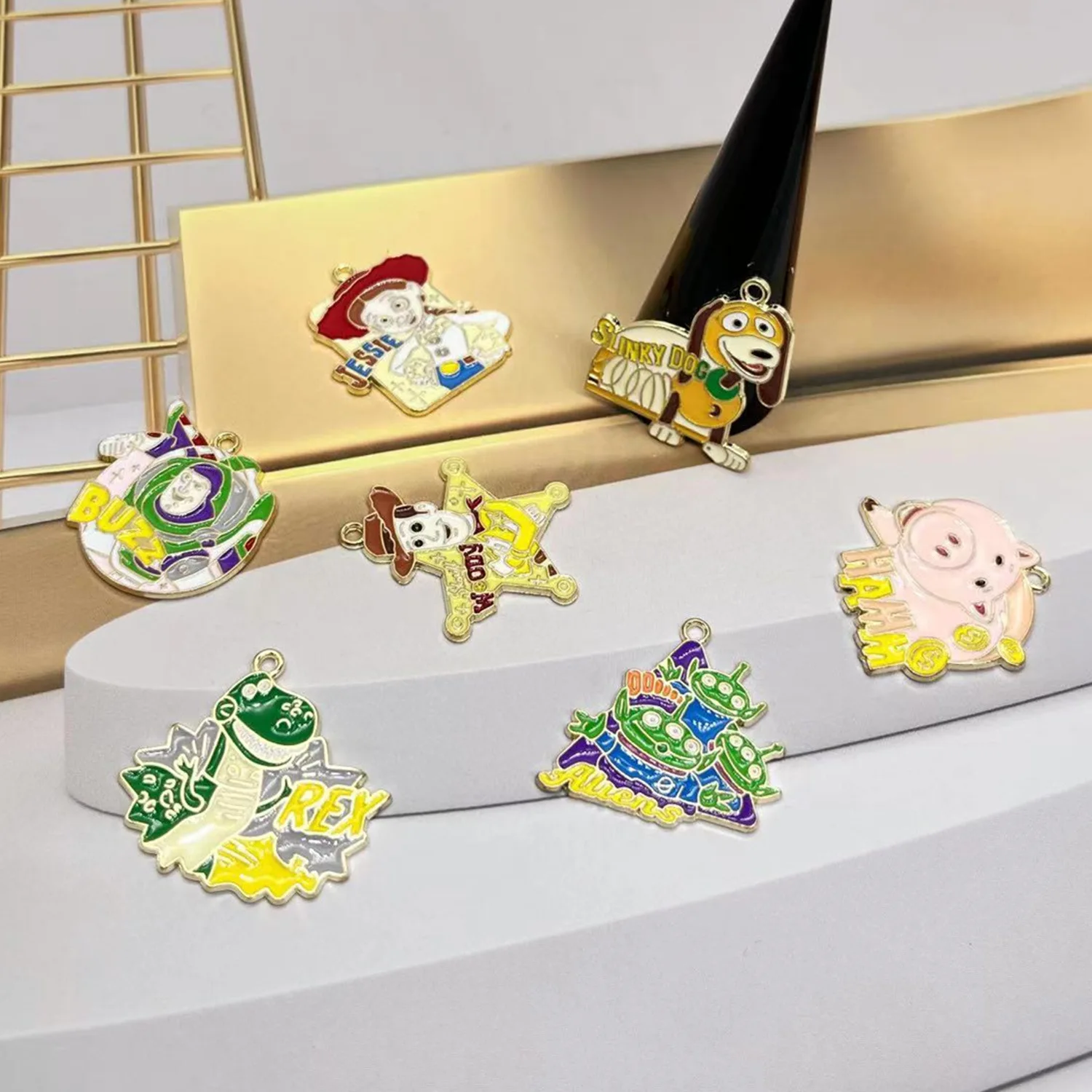 10pcs Cartoon Toy Story Decorations Cute Alloy Pendant Anime DIY Couple Creative Fashion Jewelry Accessories Gift
10pcs Cartoon Toy Story Decorations Cute Alloy Pendant Anime DIY Couple Creative Fashion Jewelry Accessories Gift