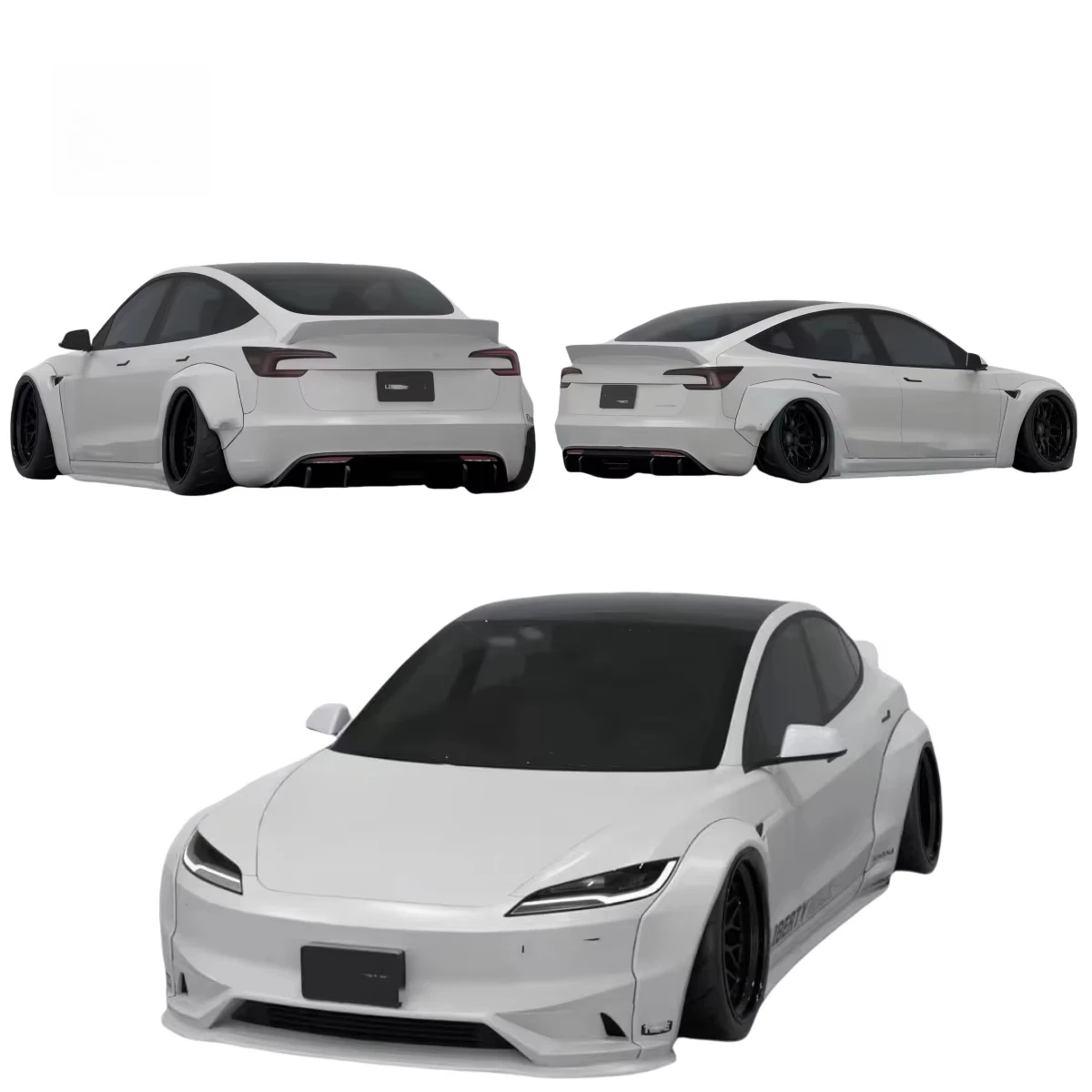 For Lb E WORKS For Tesla Model 3 , Wide Body, Front and Rear Lip Skirt Wheel Eyebrow Tail Wing
For Lb E WORKS For Tesla Model 3 , Wide Body, Front and Rear Lip Skirt Wheel Eyebrow Tail Wing