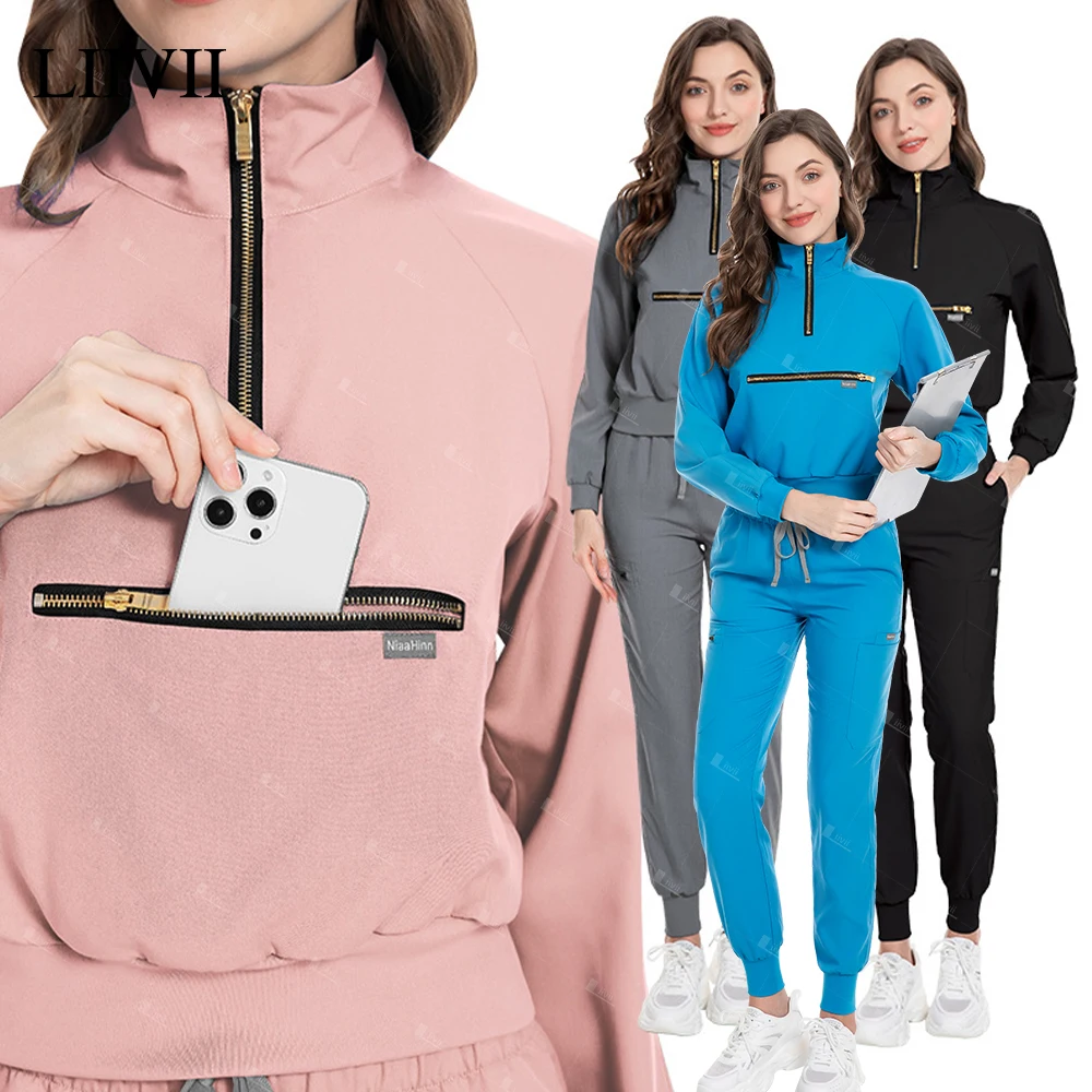 Long Sleeve Workwear Scrubs Uniform Suit Pocket Tops+jogger Pants Nursing Uniform Women Multicolor Doctor Scrub Medical Surgical
Long Sleeve Workwear Scrubs Uniform Suit Pocket Tops+jogger Pants Nursing Uniform Women Multicolor Doctor Scrub Medical Surgical