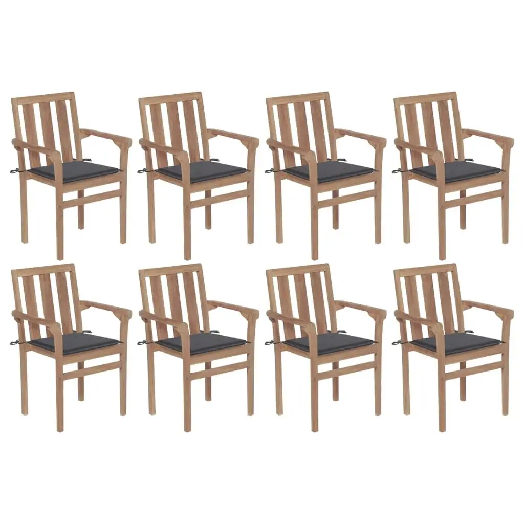 Stackable Chair Set of 8 Anthracite Teak Wood for Indoor Outdoor Use Modern Design Durable Comfortable Furniture
Stackable Chair Set of 8 Anthracite Teak Wood for Indoor Outdoor Use Modern Design Durable Comfortable Furniture
