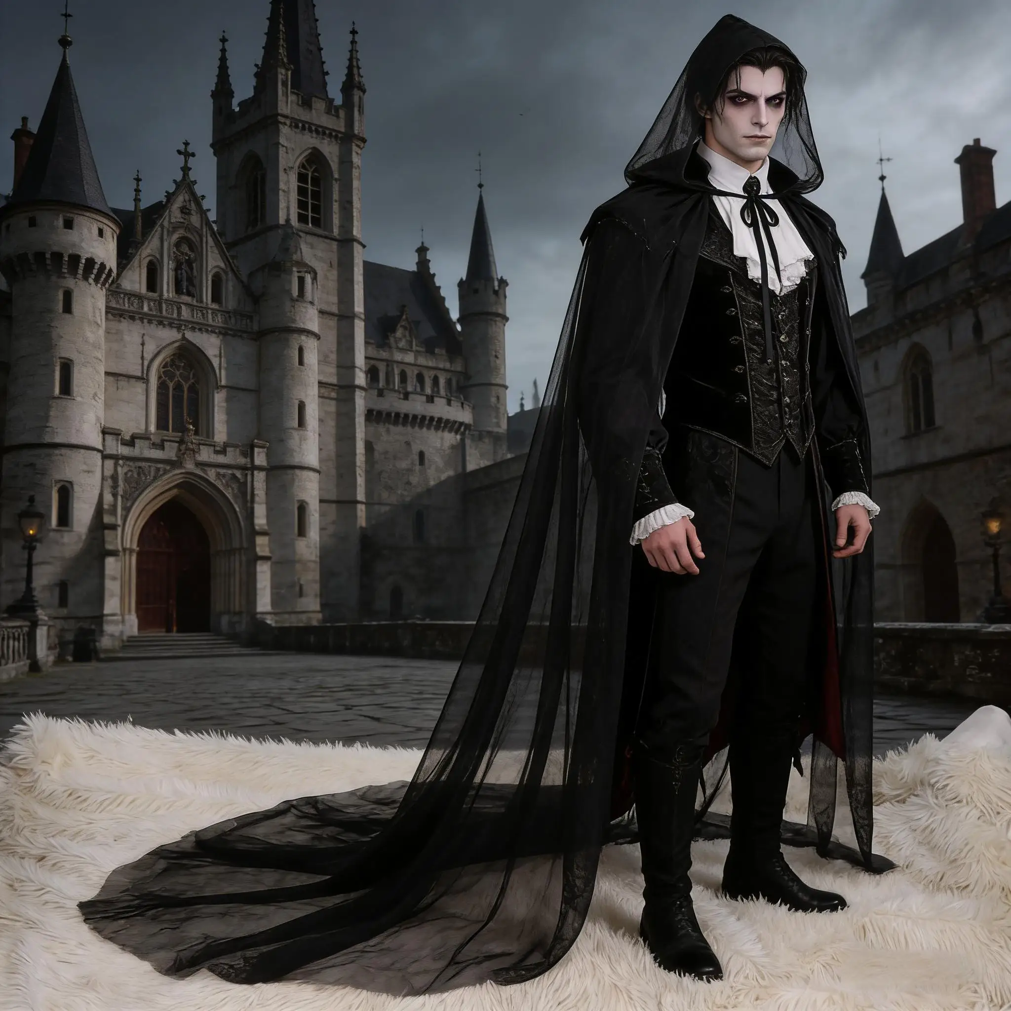 Elegant Vintage Hooded Cloak For Men, Sheer Mesh Tulle Cloak with Flowing Design, Cosplay Witch Event Prop, Ball Gown Accessory
Elegant Vintage Hooded Cloak For Men, Sheer Mesh Tulle Cloak with Flowing Design, Cosplay Witch Event Prop, Ball Gown Accessory