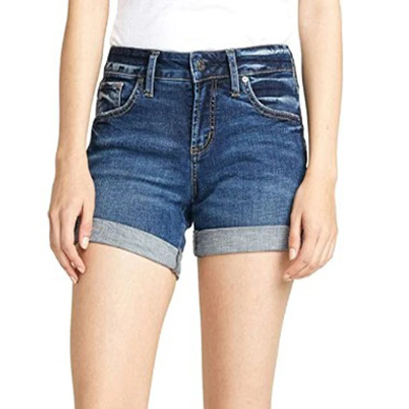 Summer women's straight leg roll-up retro blue loose women's summer hot pants denim shorts for cute women
Summer women's straight leg roll-up retro blue loose women's summer hot pants denim shorts for cute women