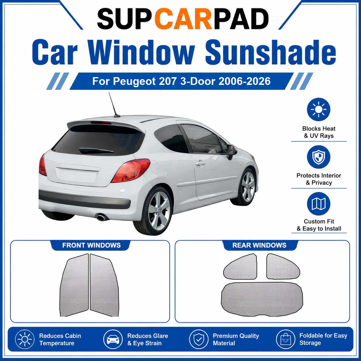 For Peugeot - Peugeot 207 3-Door 2006-2026 Full Set Car Window Sunshades UV Block Privacy Heat Insulated Foldable Car Curtain
For Peugeot - Peugeot 207 3-Door 2006-2026 Full Set Car Window Sunshades UV Block Privacy Heat Insulated Foldable Car Curtain