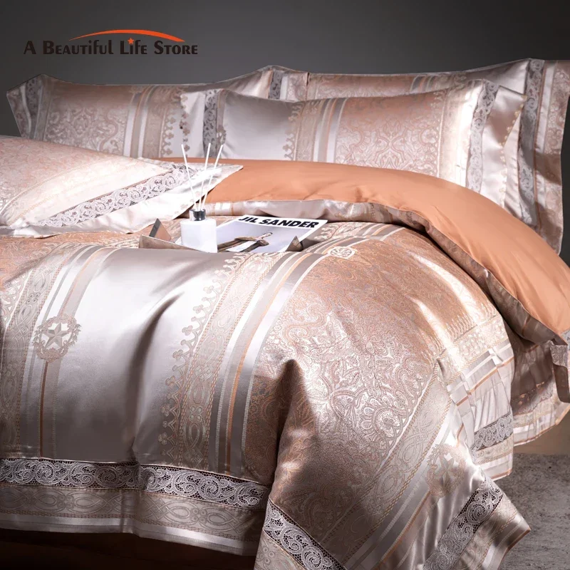 European Style Luxury Bedding Set High Precision Damask Jacquard Egyptian Cotton Soft Silky Duvet Cover Bed Sheet Pillowcases
European Style Luxury Bedding Set High Precision Damask Jacquard Egyptian Cotton Soft Silky Duvet Cover Bed Sheet Pillowcases