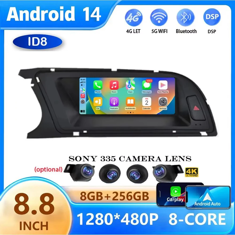 Автомагнитола 8,8 дюймов, Android 14, для Audi A4, A4L, B8, A5, 2009, 2010, 2011, 2012 -2016, GPS-навигация, мультимедийный плеер, стерео, Wi-Fi, 4G, Carplay, авто
Автомагнитола 8,8 дюймов, Android 14, для Audi A4, A4L, B8, A5, 2009, 2010, 2011, 2012 -2016, GPS-навигация, мультимедийный плеер, стерео, Wi-Fi, 4G, Carplay, авто