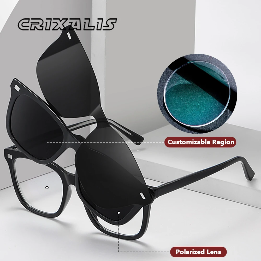 CRIXALIS Vintage Square Custom Prescription Glasses Frames Men Magnetic Clip Polarized Sun Lens Optical Myopia Eyewear Male
CRIXALIS Vintage Square Custom Prescription Glasses Frames Men Magnetic Clip Polarized Sun Lens Optical Myopia Eyewear Male
