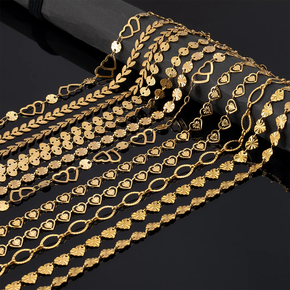 2 Meters Stainless Steel Golden Long Chain for DIY Women Bracelet Necklace Jewelry Findings Accessories Multi-Size Multi-Shape
2 Meters Stainless Steel Golden Long Chain for DIY Women Bracelet Necklace Jewelry Findings Accessories Multi-Size Multi-Shape